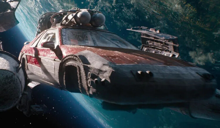 The car floating in space in F9