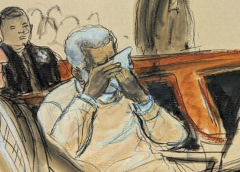 Sean ‘Diddy’ Combs breaks down in court on Friday as he received his sentencing in Manhattan federal court. AP