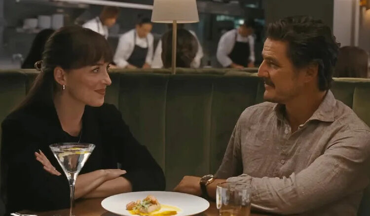 Lucy and Harry on a date in "Materialists" (2025)
