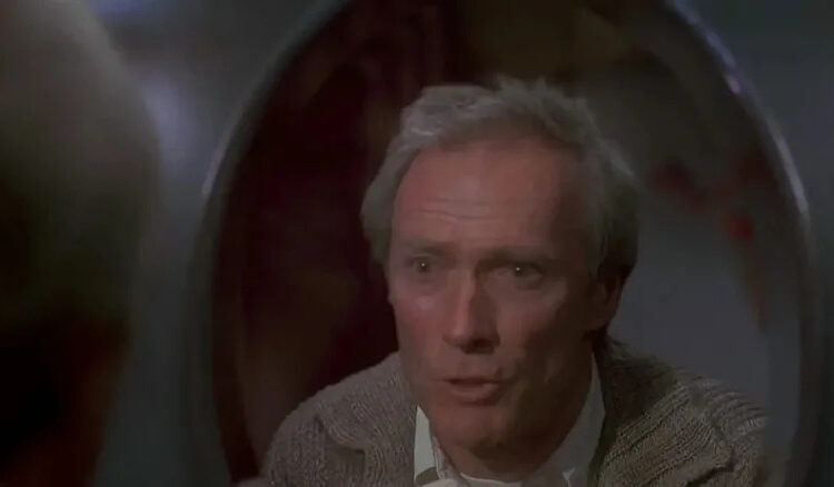 Clint Eastwood as himself in the mirror in Casper