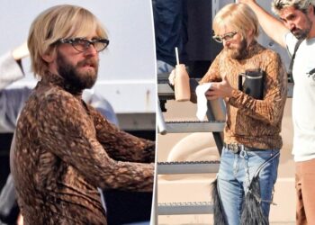 Actor looks unrecognizable as he shows off slimmed-down frame on set of new movie