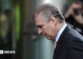 Prince Andrew The Duke of York arrives at the Headquarters of CrossRail in Canary Wharf on March 7, 2011