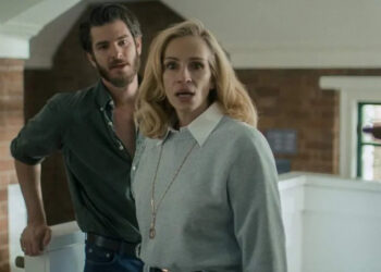 Andrew Garfield as Hank and Julia Roberts as Alma in After the Hunt