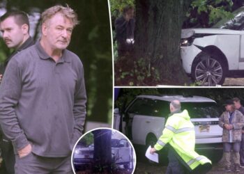 Alec Baldwin crashes Range Rover into a tree in the Hamptons