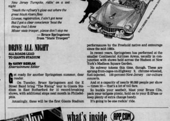 To preview Bruce Springsteen's 10 shows at Giants Stadium in 2003, the Asbury Park Press created a special section of Jersey Alive, the Friday entertainment tab.