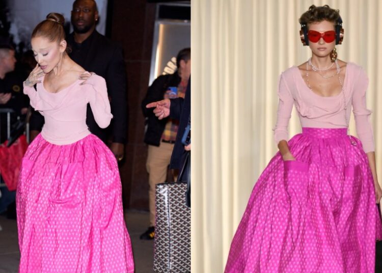 Ariana Grande Thinks Pink in Andreas Kronthaler for Vivienne Westwood