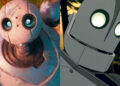 Side-by-side images of The Wild Robot and The Iron Giant's titular characters.