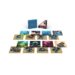 An 8-LP set of music from The Legend Of Zelda Breath of the Wild, featuring a gallery of discs and art laid out in front of a blue box.