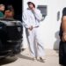 miami, fl global superstars bad bunny and lionel messi were pictured on set in miami, where they are reported to be filming a new adidas world cup commercial. messi was seen arriving first, wearing a navy kith x adidas jacket with navy shorts. not long after, bad bunny arrived in a tinted black suv, wearing a grey sweatsuit and cream and brown sneakers. he kept a low profile as he made his way inside the studio for the shoot. pictured: bad bunny backgrid usa 29 october 2025 byline must read: diggzy / backgrid usa: +1 310 798 9111 / usasales@backgrid.com uk: +44 208 344 2007 / uksales@backgrid.com *uk clients pictures containing children please pixelate face prior to publication*