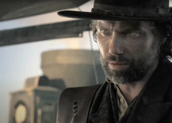 Anson Mount as Cullen Bohannon wearing dark clothing and looking angry on Hell on Wheels
