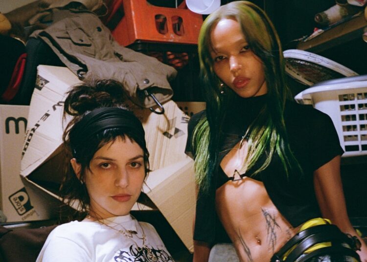 Behind-the-scenes at Oklou and FKA twigs’ new video shoot