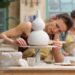 Natalie Sims Rees making a pot on The Great Pottery Throwdown