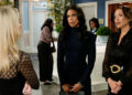 Beyond The Gates on the CBS Television Network and streaming on Paramount+ (live and on-demand for Paramount+ with SHOWTIME subscribers, or on-demand for Paramount+ Essential subscribers the day after the episode airs)*. Pictured: Lauren Buglioli as Vanessa McBride, Karla Mosley as Dani Dupree and Daphnee Duplaix as Dr. Nicole Dupree Richardson. Photo: CBS ©2025 CBS Broadcasting, Inc. All Rights Reserved. Highest quality screengrab available.