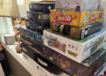 A stack of new games sent to Tantrum House