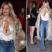 Brooks Nader suffers wardrobe malfunction as she spills out of unbuttoned blouse