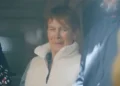 BBC Celia Imrie farting and pulling a face on Celebrity Traitors