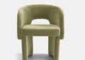 Green velvet dining chair