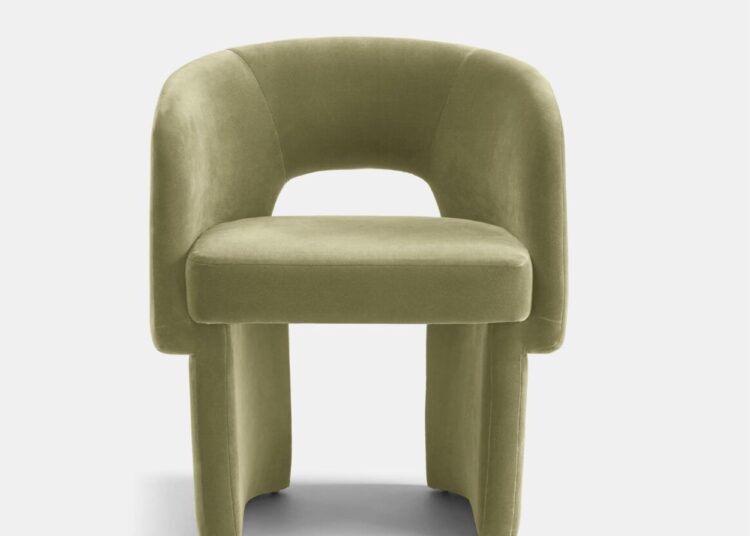 Green velvet dining chair