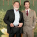 Arnold Schwarzenegger posting with Patrick Schwarzenegger