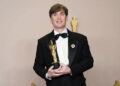 Cillian Murphy posing with his Best Actor Oscar for ‘Oppenheimer’ in 2024 (Jordan Strauss/Invision/AP, File)