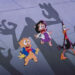 Eric Bauza as the voices of Daffy Duck and Porky Pig and Candi Milo as Petunia Pig screaming in fright in The Day the Earth Blew Up: A Looney Tunes Movie