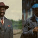 Twin Michael B Jordans stand together against in front of the old saw mill in Sinners.