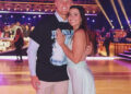 Jen Affleck and Zac Affleck in the Dancing With the Stars ballroom, 2025