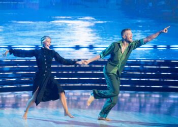 Scott Hoying and Rylee Arnold perform during Wicked Night on DWTS