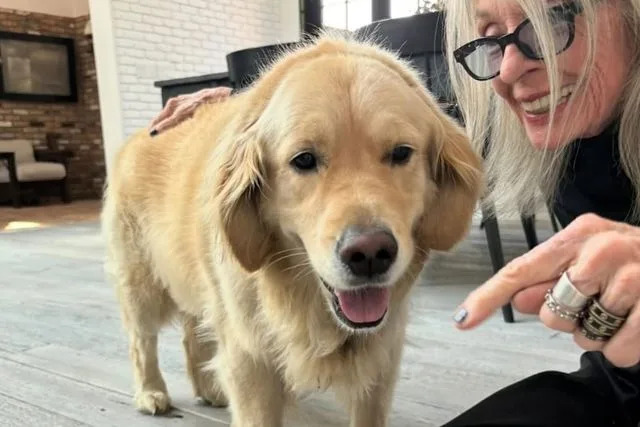 Diane Keaton/instagram Diane Keaton with her dog in her final Instagram post in April.