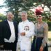 In the picture taken at Royal Lodge Harvey Weinstein is wearing a coat and tails while Jeffrey Epstein is dressed up in US military uniform clutching a wine glass and Ghislaine Maxwell an be seen wearing a feathered boa mask while grinning for the camera