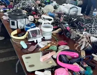 Brooke Guzman Table of items from Disney Goodwill sale