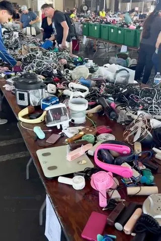Brooke Guzman Table of items from Disney Goodwill sale