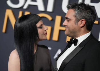 Lady Gaga, Michael Polansky at SNL50: The Anniversary Special at 30 Rockefeller Plaza on February 16, 2025 in New York, New York.