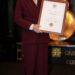 The Duchess of Edinburgh is presented with an Honorary Fellowship during a visit to the College of Optometrists at Apothecaries Hall in central London. Picture date: Thursday October 9, 2025