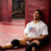 Mark Kerr (Dwayne Johnson) takes a breather during a training session.