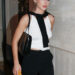Emma Chamberlain arriving at Costes restaurant during Paris Fashion Week