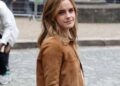 Emma Watson Riding Motorcycle at Paris Fashion Week