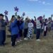 Different colored flowers were handed out to those who participated in 2024 Walk To End Alzheimer's, with each color honoring a different aspect of the fight against the disease. The event was Saturday, Sept. 21 at the Strode Center. Aberdeen Insider photo by Shannon Marvel.