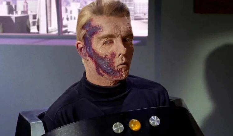 Pike sits in his medical chair in "The Menagerie" (1966)