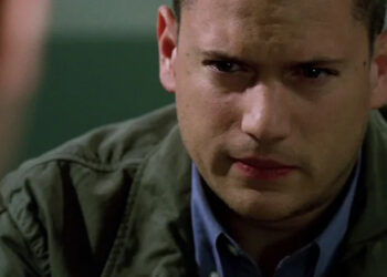 Michael staring intensely on Prison Break