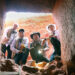 Dr. Fares Braizat, Fadi Balawi, Josh Gates and Pearce Paul Creasman pictured basking in the discovery of the secret tomb in Petra, Jordan.