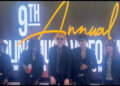 Fayetteville band Punk Angels posing for a photo at the 9th annual Carolina Music Video Awards at The Parr Center in Charlotte, Sept. 21, 2025