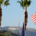 The Hollywood sign is pictured near the Dolby Theatre. (AP Photo/Chris Pizzello)