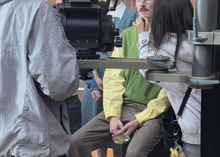 British actor in Korea Adam Strandt on set for a commercial for Coway / Courtesy of Adam Strandt
