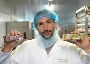 Joe Wicks with his new protein bar, Killer