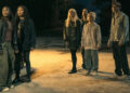 Keeya King as Annabeth Moreau, Jaz Sinclair as Marie Moreau, Maddie Phillips as Cate Dunlap, Derek Luh as Jordan Li, Lizze Broadway as Emma Meyer, and Asa Germann as Sam standing next to each other in Gen V