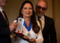 FILE: Gloria Estefan receives Spain's Gold Medal of the fine arts for excellency in arts, theatre and music, July 2018