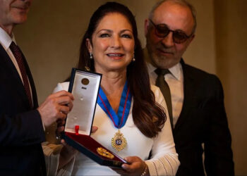 FILE: Gloria Estefan receives Spain's Gold Medal of the fine arts for excellency in arts, theatre and music, July 2018