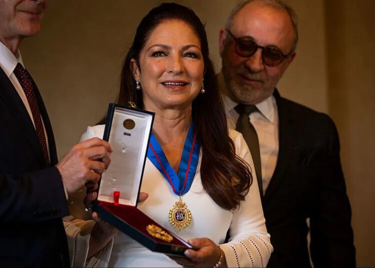 FILE: Gloria Estefan receives Spain's Gold Medal of the fine arts for excellency in arts, theatre and music, July 2018