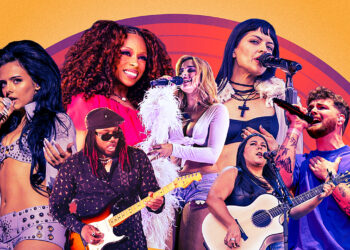 From left: Jessie Murph, Leon Thomas, Ravyn Lenae, Addison Rae, María Zardoya, Gigi Perez and Alex Warren
